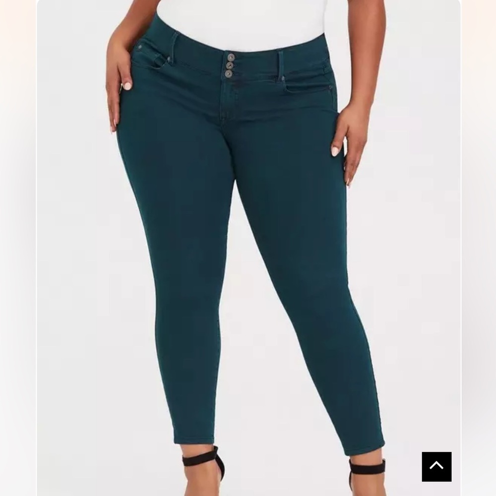 Torrid Jegging - Super Stretch Dark Teal Size 24R NEW Skinny Tummy Smoothing